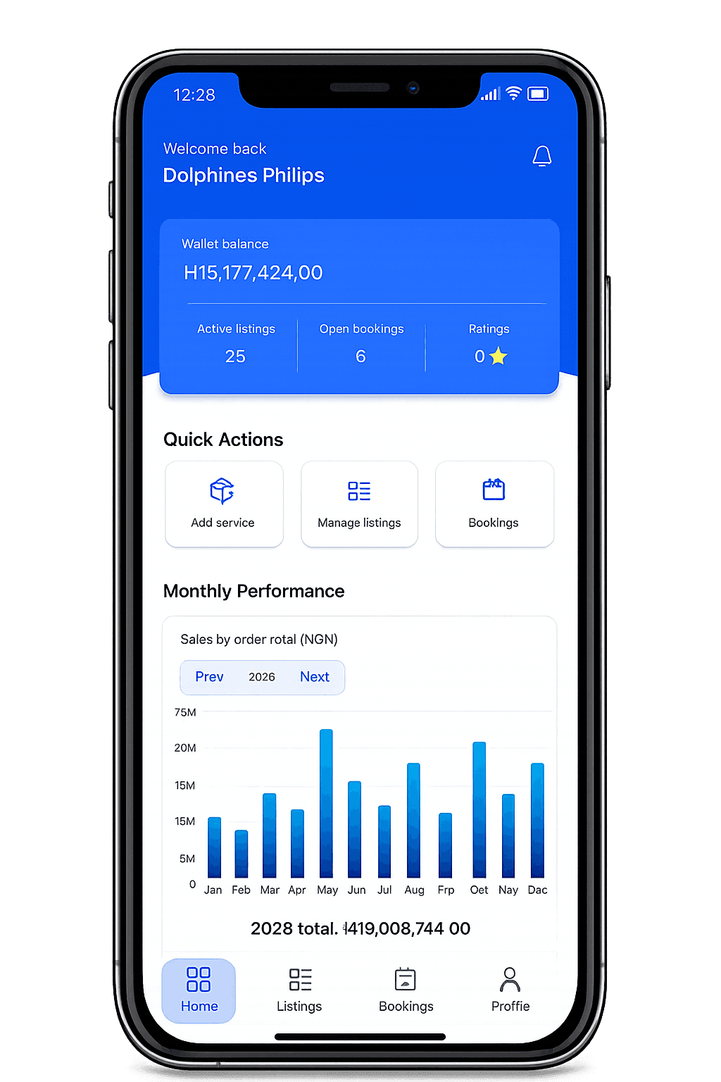 Ambuhub mobile app on a smartphone
