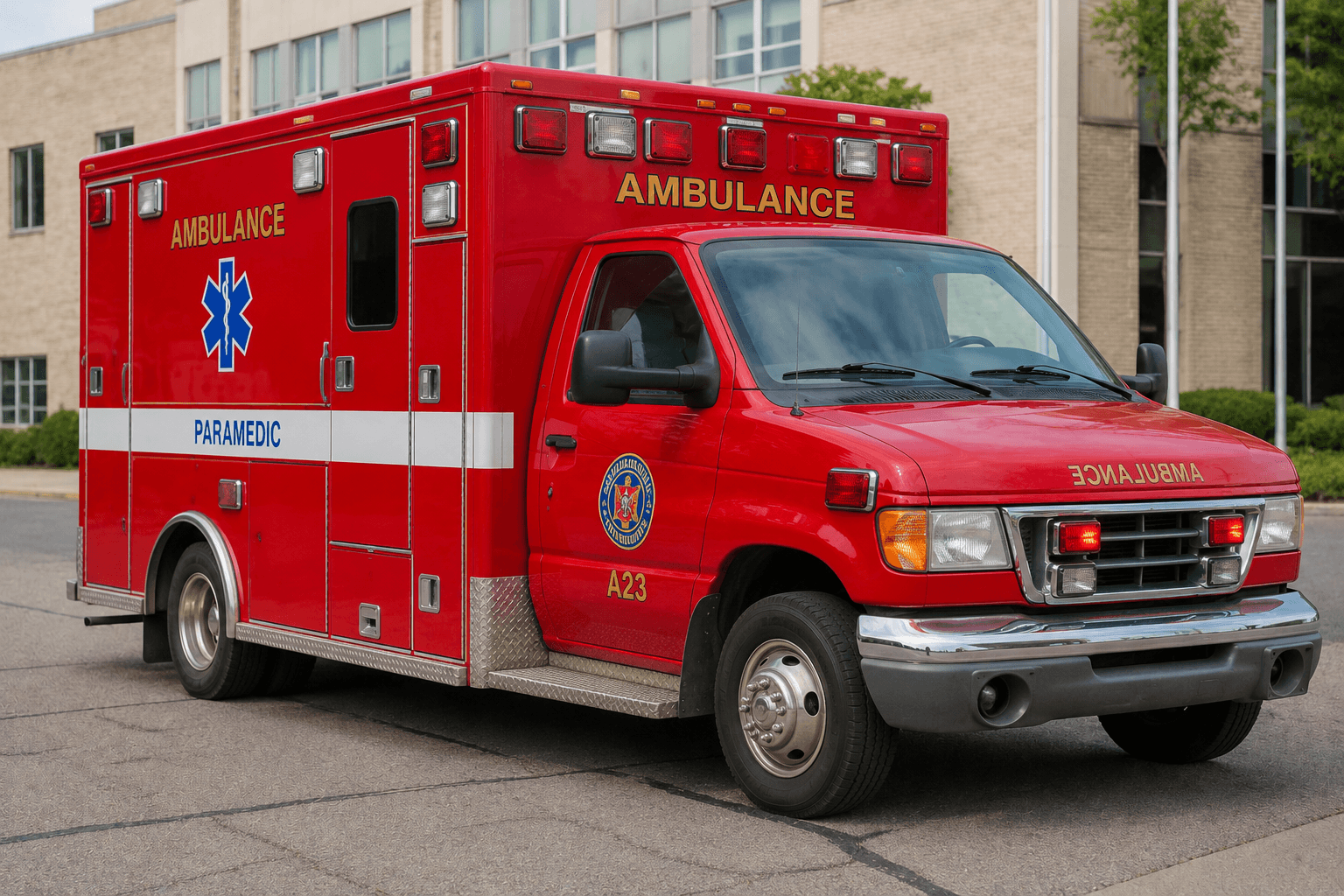 Red ambulance truck — photo 1